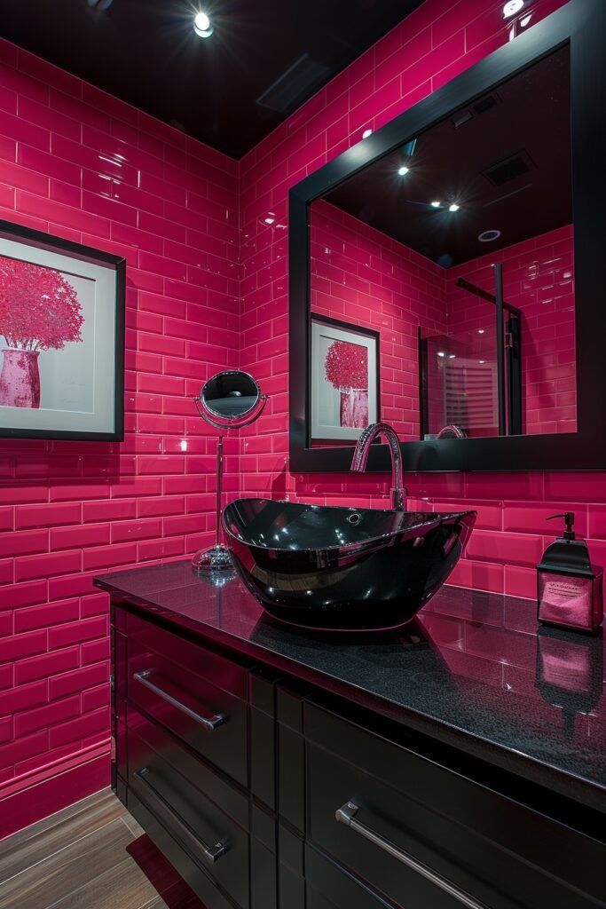 Bold Red Bathroom Design